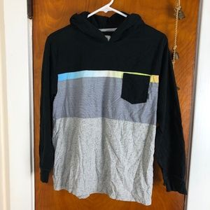 Billabong Hooded Long Sleeve Tee Black Gray Size XL